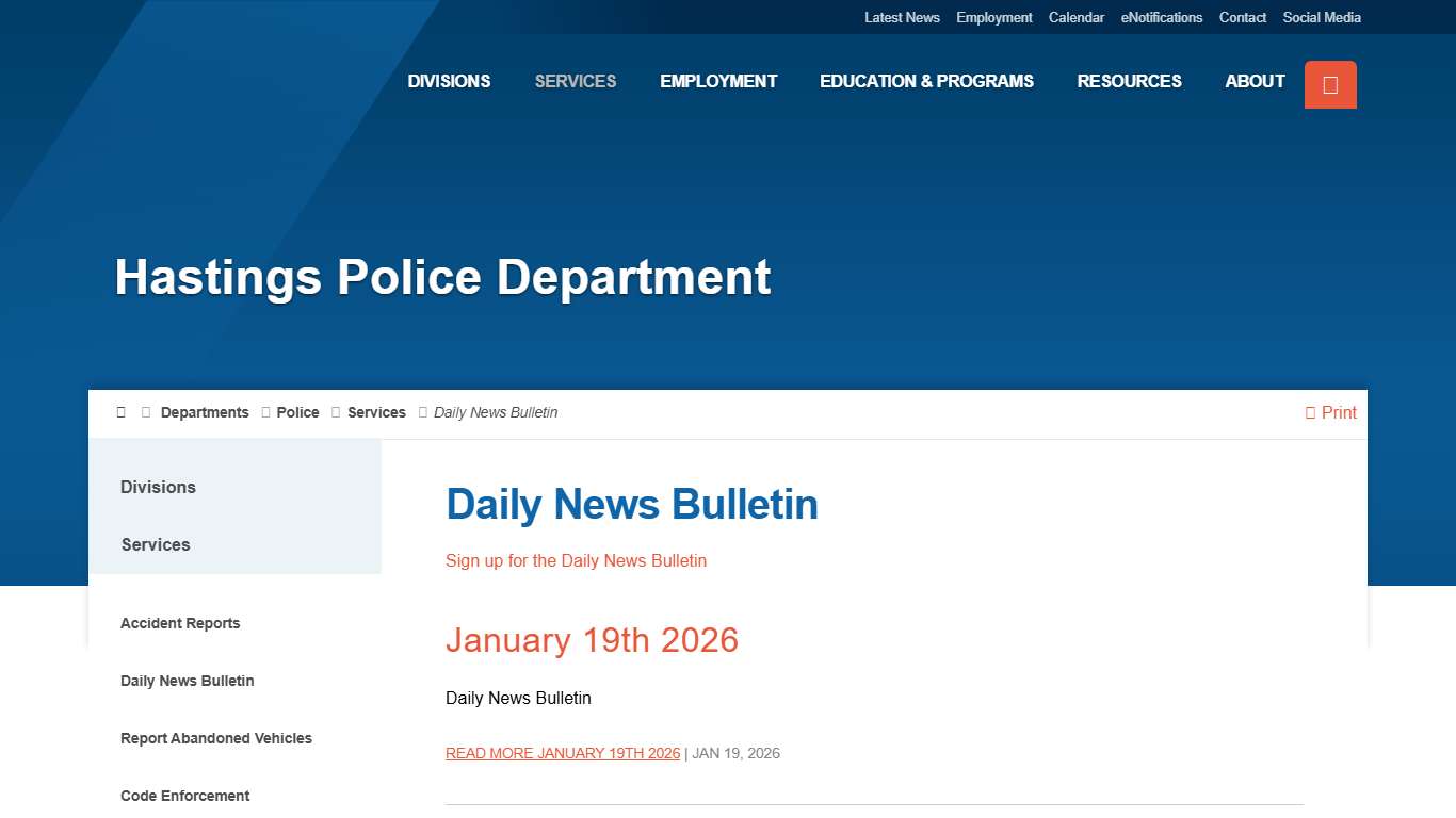 Daily News Bulletin - City of Hastings, NE